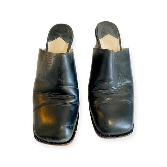 Rare Vintage Michel Perry black Leather Mule, size 38.5EU, Y2K - Picture 2 of 11